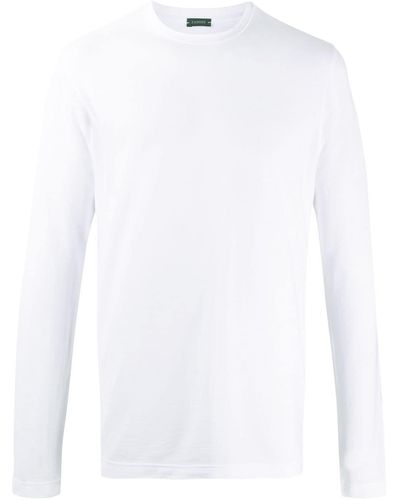 Zanone Long-sleeved Cotton T-shirt - White
