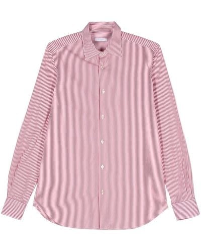 Boglioli Chemise en coton à rayures - Rose