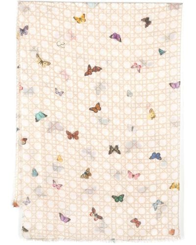 Faliero Sarti Fly Butterfly-print Scarf - Natural