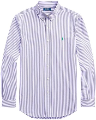 Polo Ralph Lauren Camicia a righe con ricamo Polo Pony - Viola