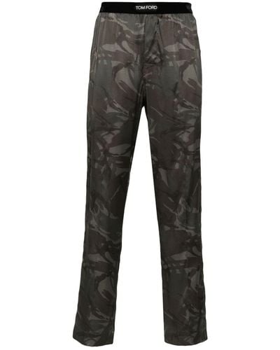 Tom Ford Pantaloni con stampa camouflage - Grigio