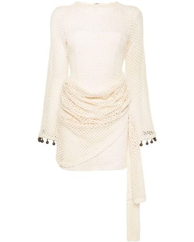 Andrea Iyamah Egu Crochet-knit Mini Dress - White