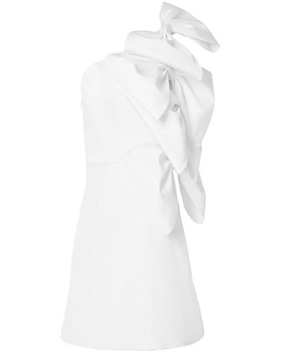 Carolina Herrera Bow-embellished One-shoulder Minidress - White