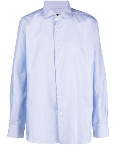 Corneliani Hemd mit Mikro-Punktemuster - Blau