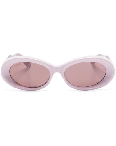 Gucci Sonnenbrille mit ovalem Gestell - Pink