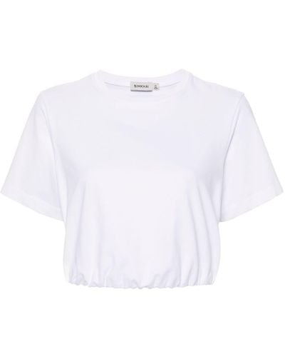 Jonathan Simkhai T-Shirt mit elastischem Bund - Weiß