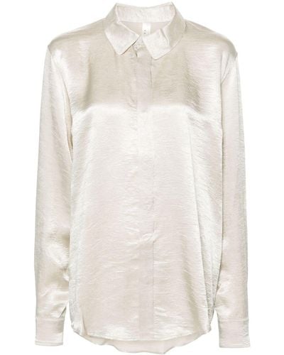 Lauren Manoogian Camisa con acabado fruncido - Blanco