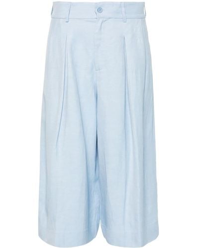 P.A.R.O.S.H. Pleated Below-knee Shorts - Blue