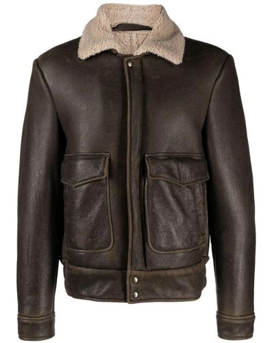 Salvatore Santoro Shearling-lining leather jacket - Nero