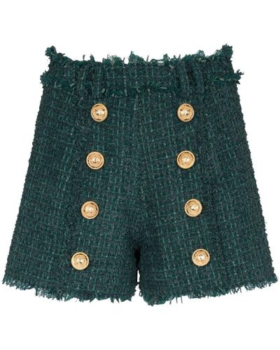 Balmain High Waist Shorts - Groen
