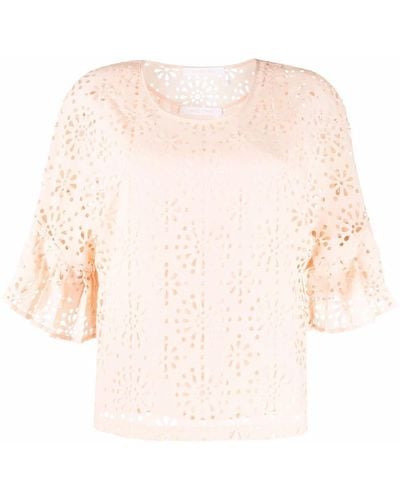 See By Chloé Perforated Florals Blouse - Multicolor