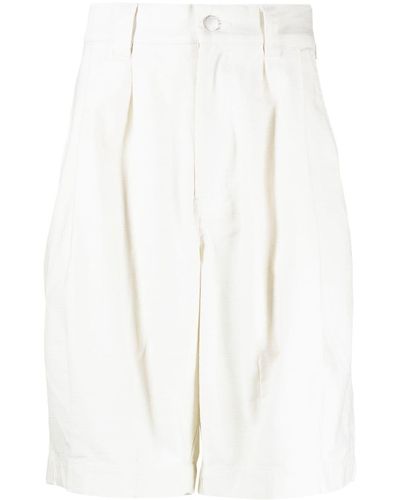 FIVE CM Knee-length Cotton Shorts - White