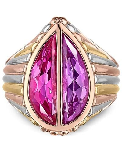 Anabela Chan Anello in oro vermeil 18kt Amethyst Pear Signet - Rosa
