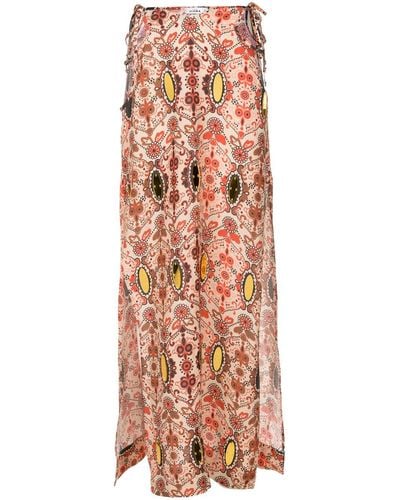 Amir Slama Floral-print High-waisted Skirt - Multicolour