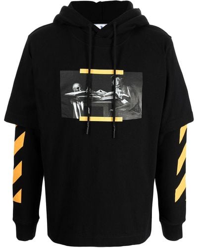 Off-White c/o Virgil Abloh Hoodie Met Print - Zwart