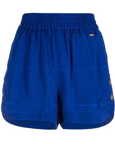 Armani Exchange High-waisted Press-stud Shorts - Blue