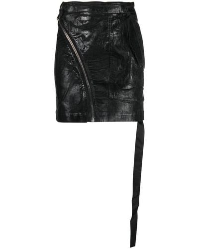 Rick Owens Mini Skirt With Zip - Black