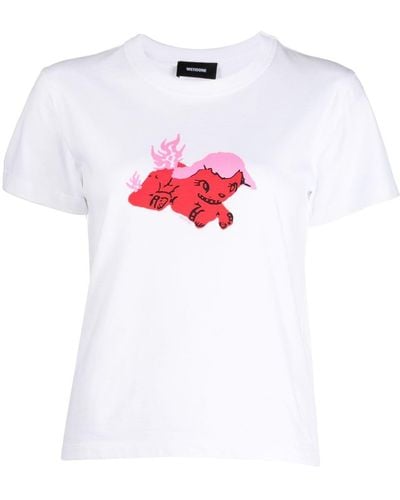 we11done T-shirt con stampa grafica - Bianco