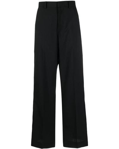 Sacai Satin-trim High-waisted Trousers - Black