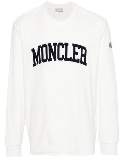 Moncler Logo Matte Monogram Accents Crewneck Sweatshirt Dove Gray Men's - US