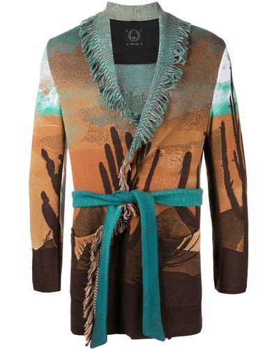 Tonello Graphic-print Belted Jacket - Green
