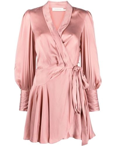 Zimmermann シルクミニドレス - ピンク