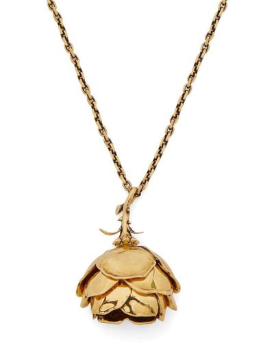 Alexander McQueen Tudor Rose Necklace - Metallic