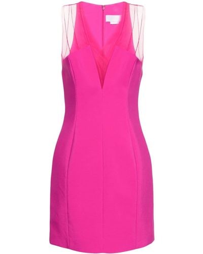 Genny V-neck Cady Minidress - Pink