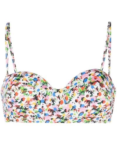 PS by Paul Smith Floral-print Underwired Bikini Top - White