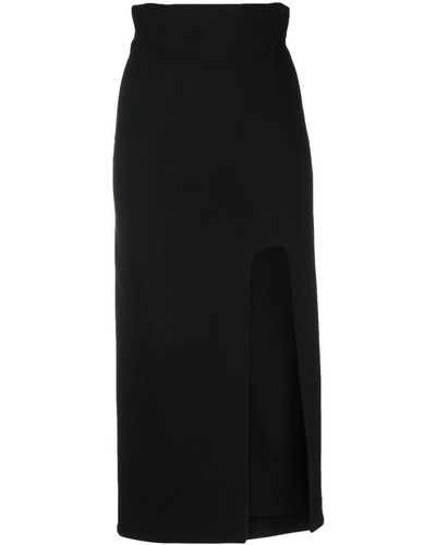 ALESSANDRO VIGILANTE Falda midi con detalle de aberturas - Negro