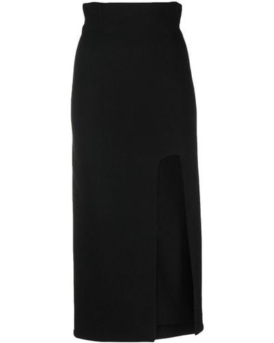 ALESSANDRO VIGILANTE Cut-out Detailed Midi Skirt - Black