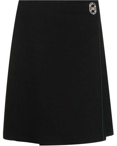 Ferragamo Logo-plaque Wrap Mini Skirt - Black