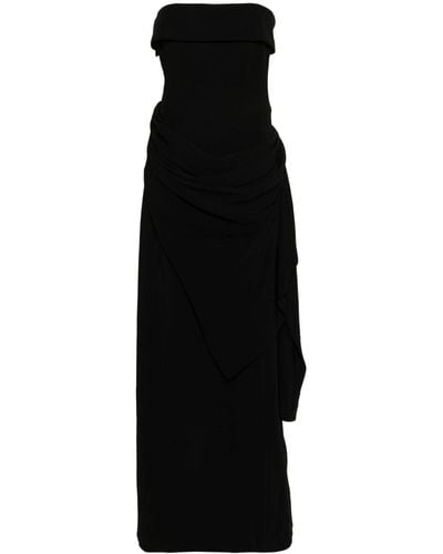 DSquared² Draped Asymmetric Maxi Dress - Black