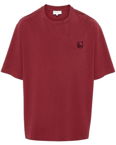 Maison Kitsuné Katoenen T-shirt - Rood