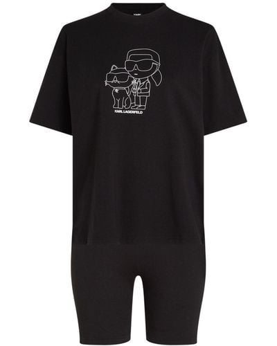 Karl Lagerfeld Ikonik Karl Pajama Set - Black