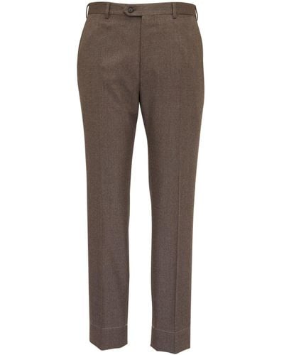 Brioni Straight-leg Tailored Wool Trousers - Grey