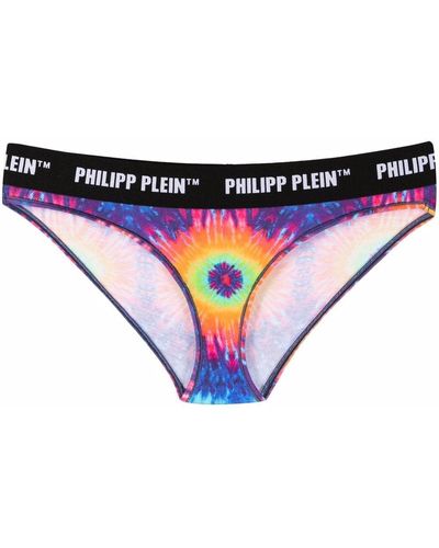 Philipp Plein Slip Met Logo Tailleband - Blauw