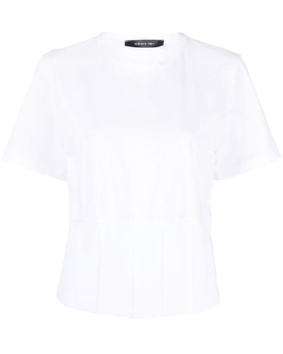 FEDERICA TOSI T-Shirt mit Corsage - Weiß