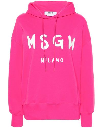 MSGM Hoodie mit Logo-Print - Pink