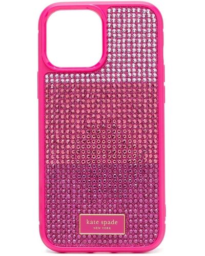 Kate Spade Rhinestone-embellished Iphone 13 Pro Max Case - Red