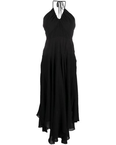 DKNY Crinkle Rayon Maxi Dress - Black
