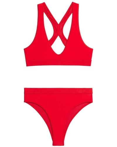 Ami Paris Two-piece Plain Bikini Set - Red
