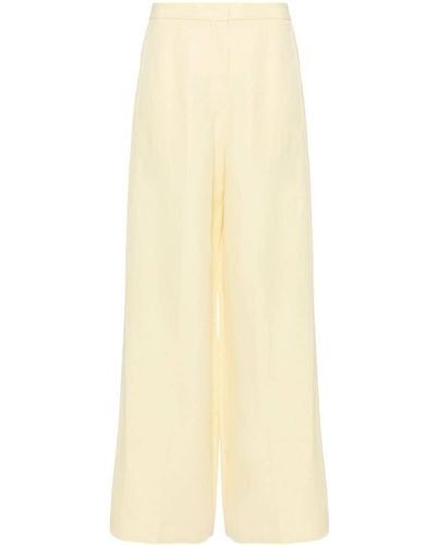 Fabiana Filippi Slub-texture Straight Trousers - Yellow