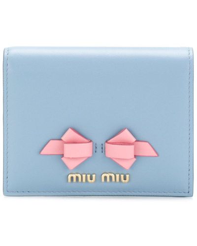 Miu Miu Bow Detail Wallet - Blue