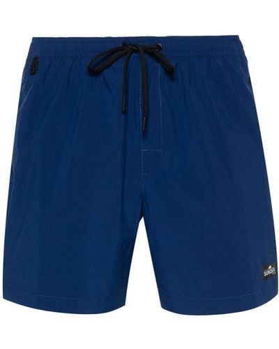 Sundek Stripe-detail Swim Shorts - Blue