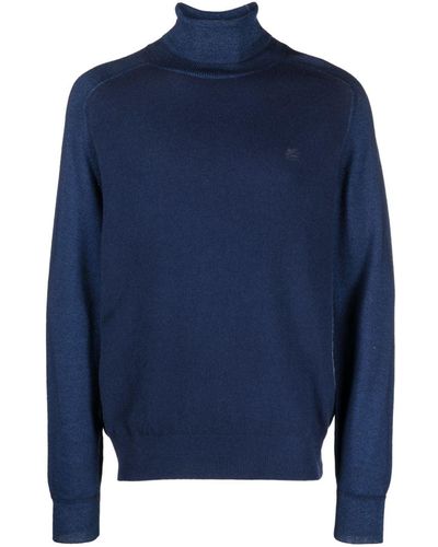 Etro Pegaso-embroidered Sweater - Blue