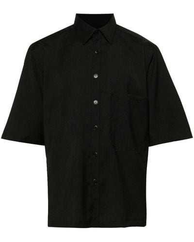 Costumein Short-sleeve Lightweight-wool Shirt - Black