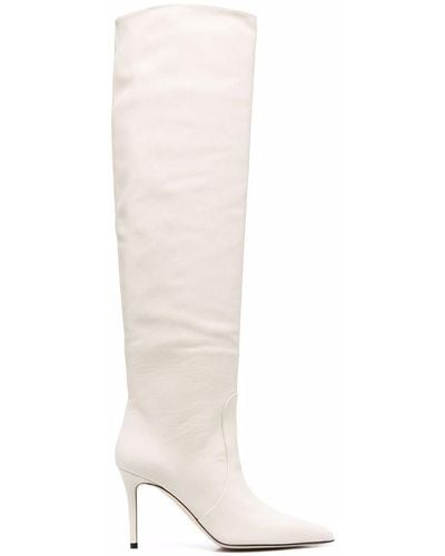 SCAROSSO X Brian Atwood Carra Leather Boots - White
