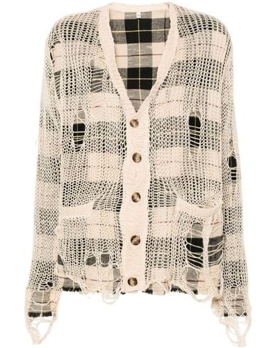 R13 Distressed Open-knit Cardigan - Natural