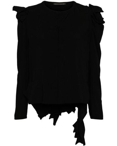 Yohji Yamamoto Asymmetric Long-sleeve Top - ブラック